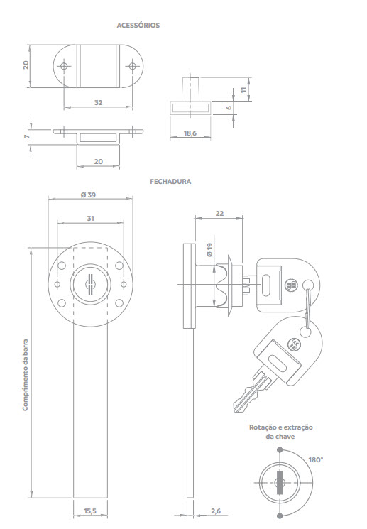 Cerradura Para Archivadores Con Aplicación Lateral - Imagen 2